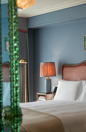 Guest room interior at Broadwick Soho hotel in London
